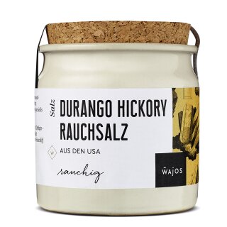 Wajos Gourmet:  Durango Hickory Rauchsalz. Rauchig, würzig, nussig   Deutschland